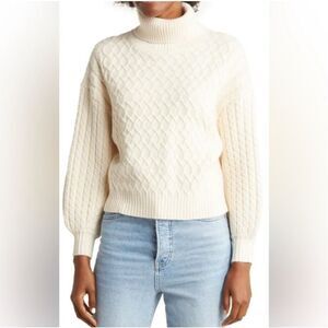 Elie Tahari Cable Knit Turtleneck Sweater